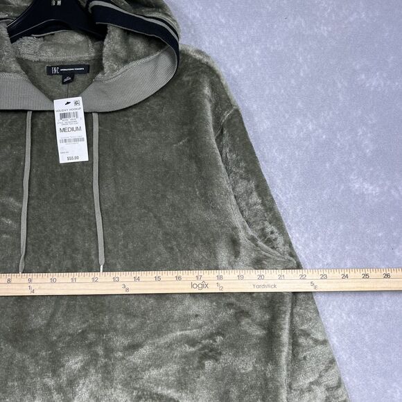 INC INTERNATIONAL CONCEPTS GREEN TEA FLEECE MEN’S MEDIUM HOODIE SWEATER NWT - Picture 3 of 8